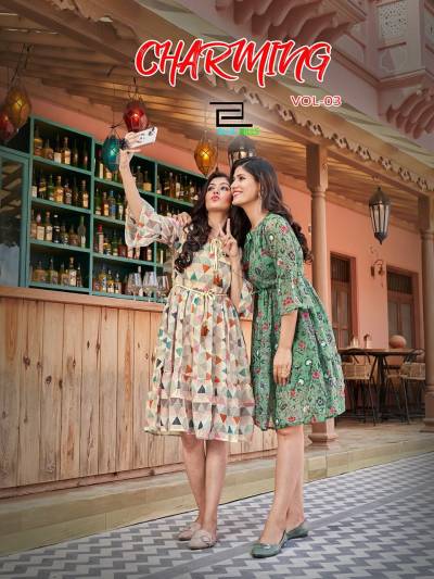 Charming Vol 3 By Blue Hills Designer Embroidered Short Kurti Collection